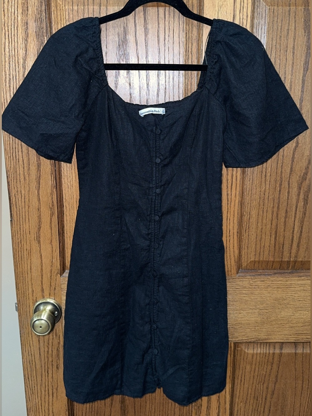 Abercrombie & Fitch Linen Blend Button Up Mini Dress